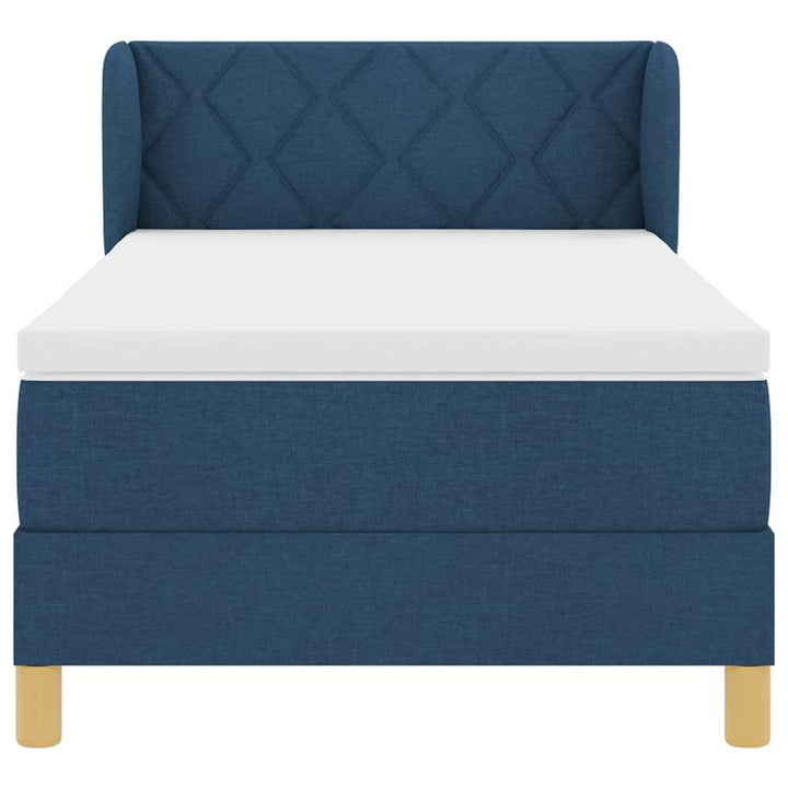 Box spring seng med madras med hovedgærde Blå 100 x 200 cm Stof