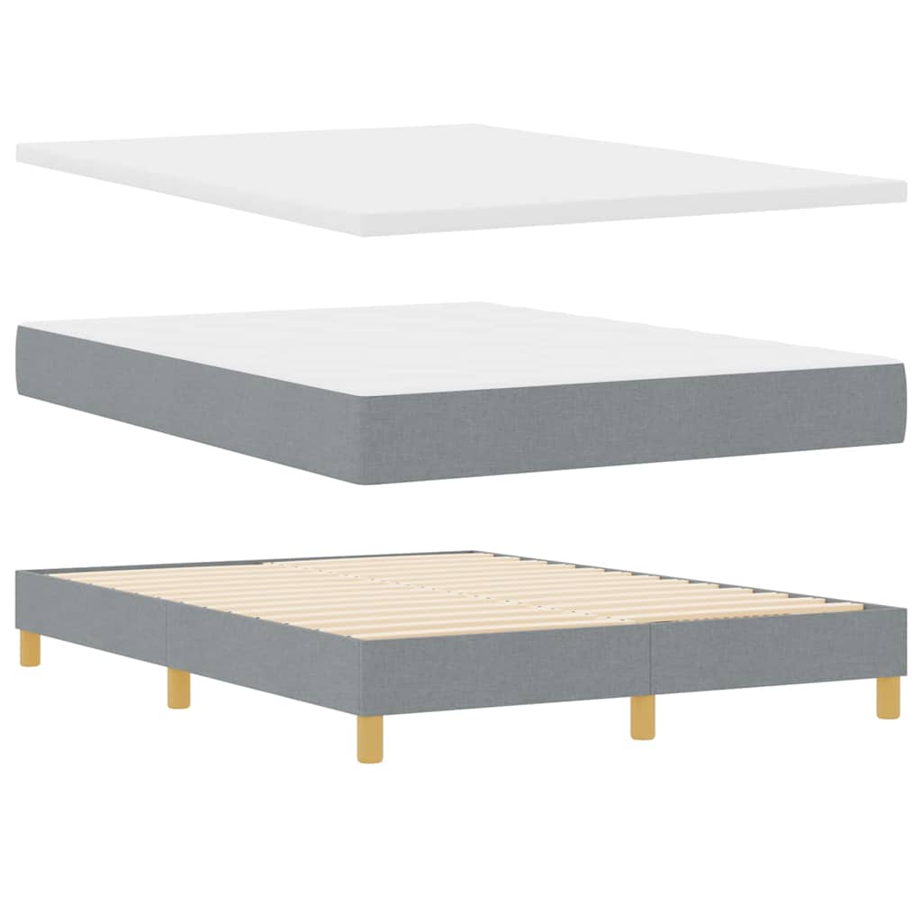 Box spring seng med hovedgærde Lysegrå 140 x 190 cm Stof