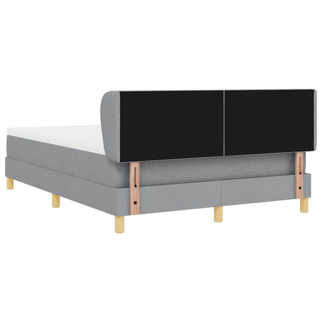 Box spring seng med hovedgærde Lysegrå 140 x 190 cm Stof