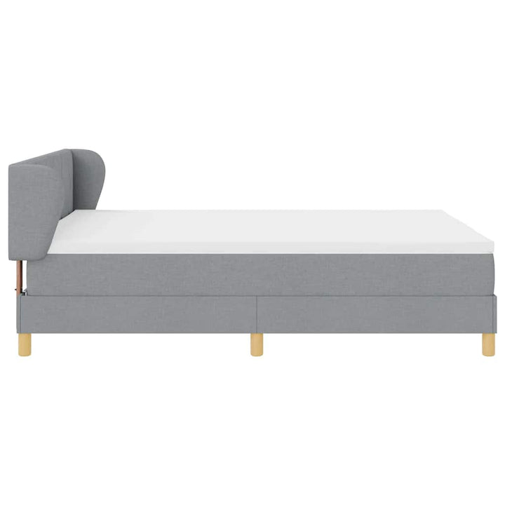 Box spring seng med hovedgærde Lysegrå 140 x 190 cm Stof