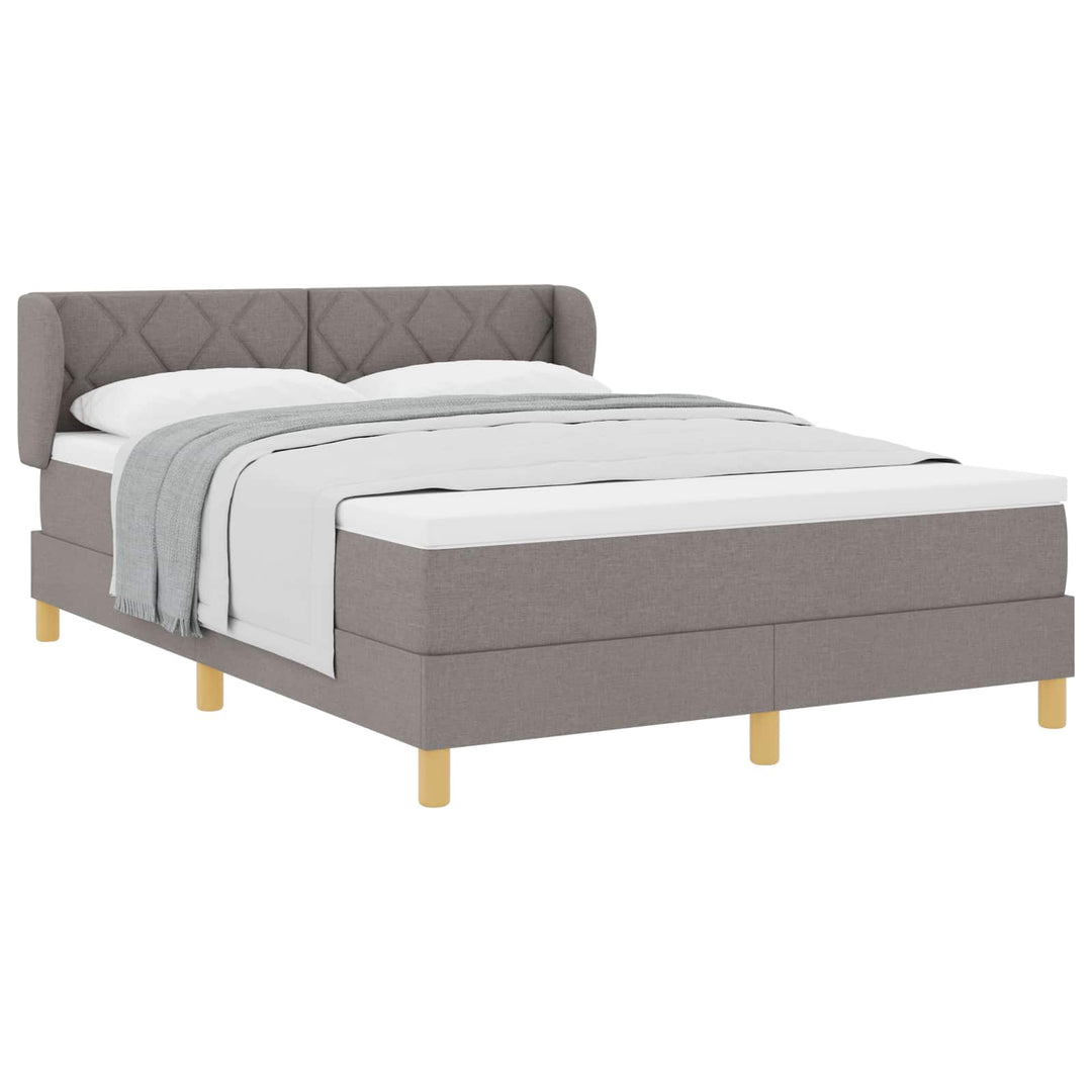 Box spring seng med hovedgærde Gråbrun 140 x 190 cm Stof