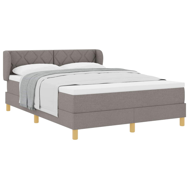 Box spring seng med hovedgærde Gråbrun 140 x 190 cm Stof