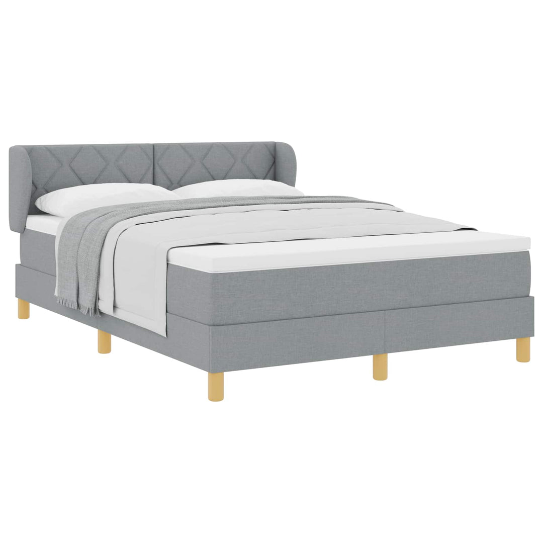 Box spring seng med hovedgærde Lysegrå 140 x 200 cm Stof
