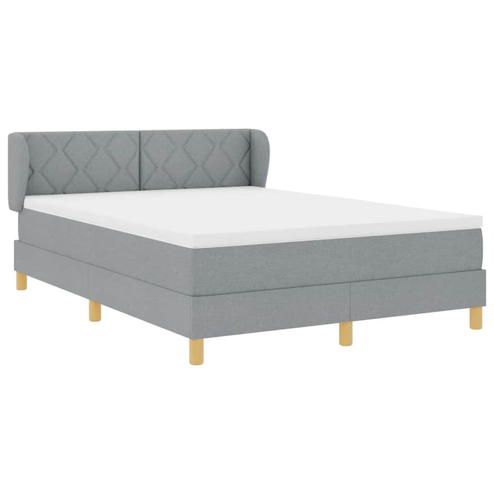 Box spring seng med hovedgærde Lysegrå 140 x 200 cm Stof