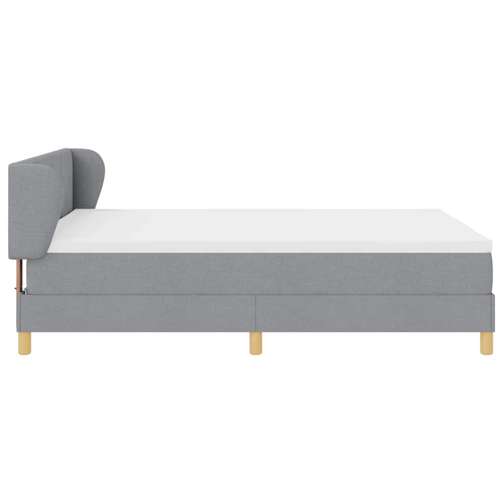 Box spring seng med hovedgærde Lysegrå 140 x 200 cm Stof