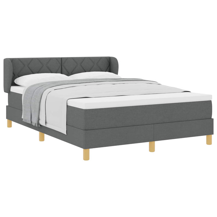 Box spring seng med hovedgærde Mørkegrå 140 x 200 cm Stof