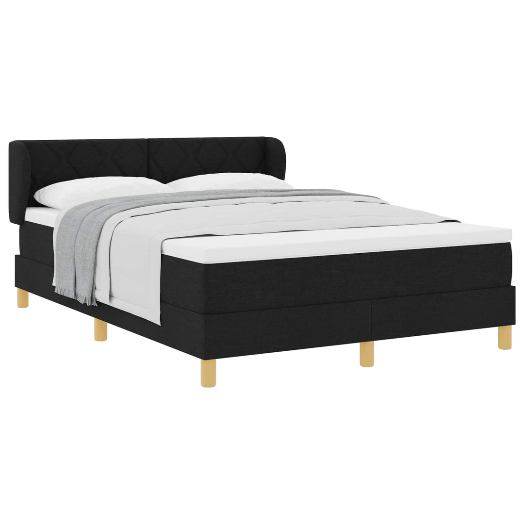 Box spring seng med hovedgærde Sort 140 x 200 cm Stof