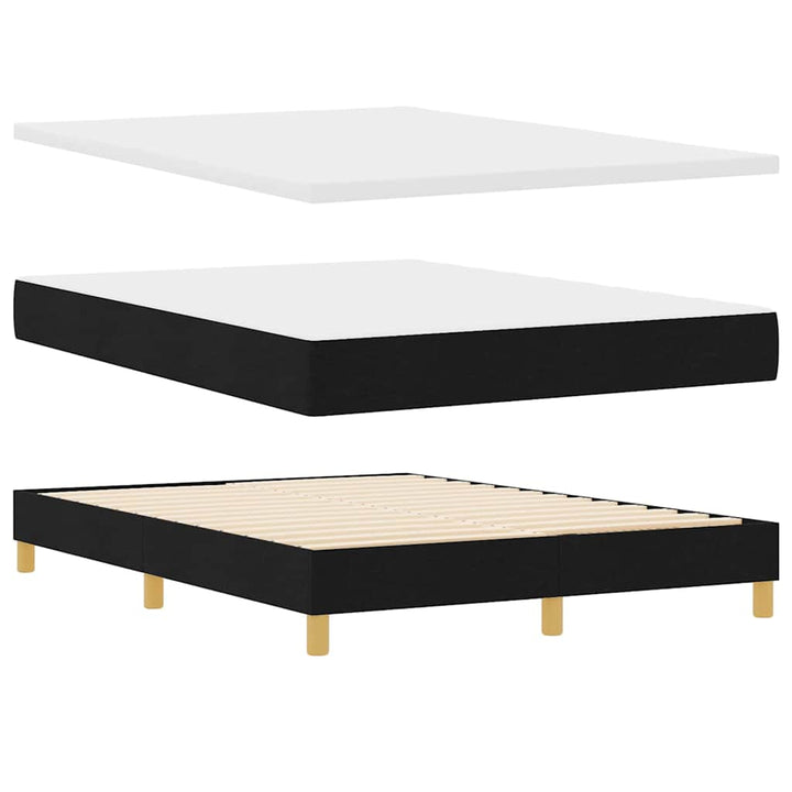 Box spring seng med hovedgærde Sort 140 x 200 cm Stof