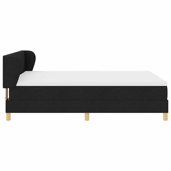 Box spring seng med hovedgærde Sort 140 x 200 cm Stof