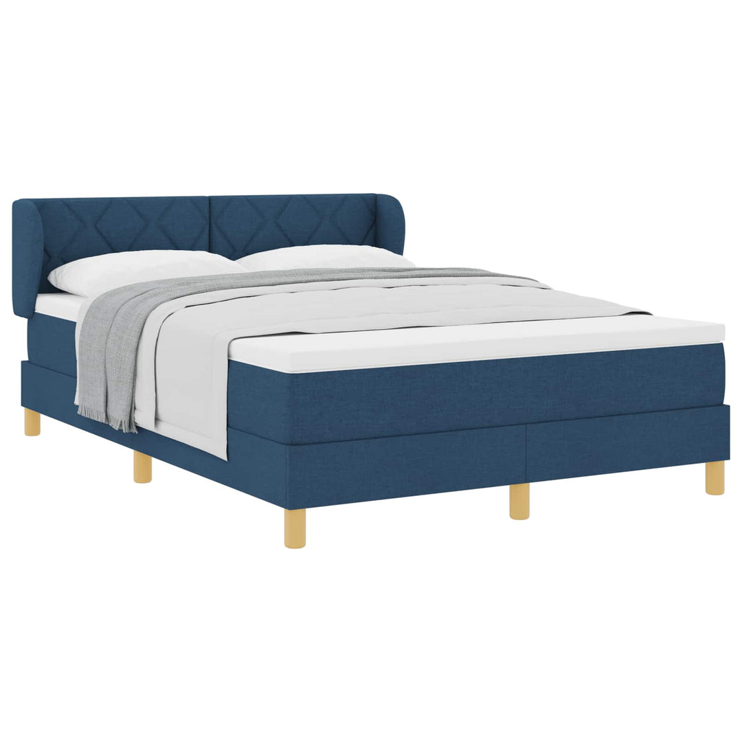 Box spring seng med hovedgærde Blå 140 x 200 cm Stof