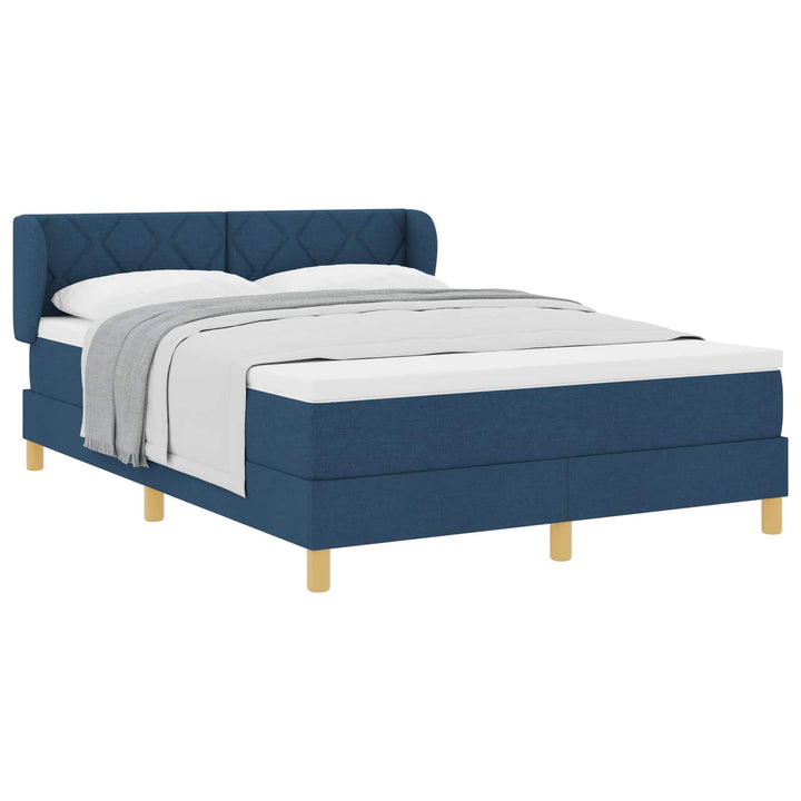 Box spring seng med hovedgærde Blå 140 x 200 cm Stof