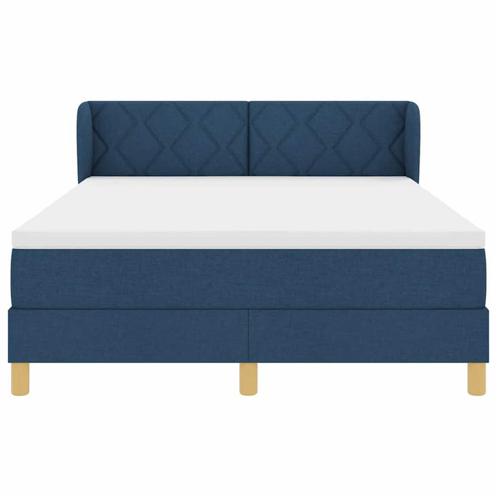 Box spring seng med hovedgærde Blå 140 x 200 cm Stof