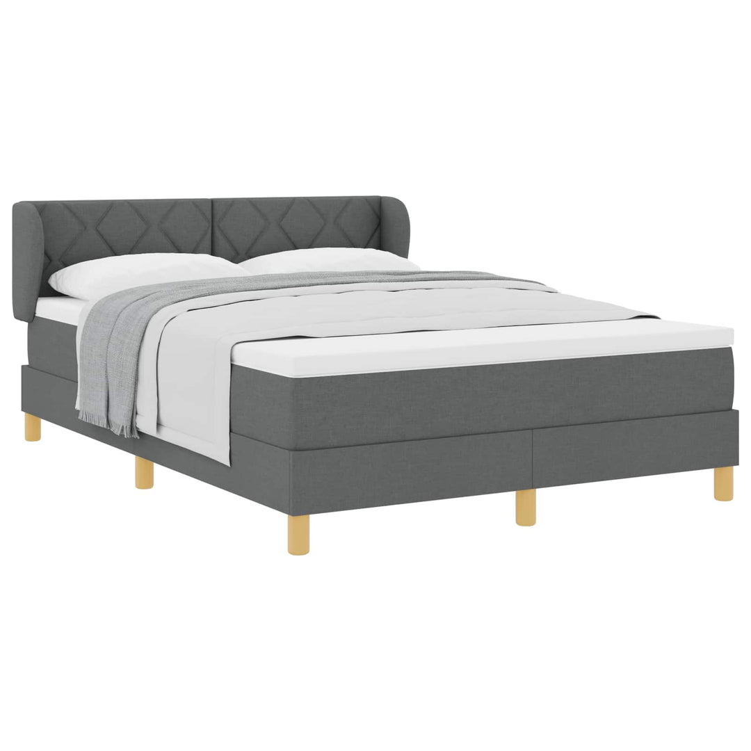 Box spring seng med hovedgærde Mørkegrå 160 x 200 cm Stof