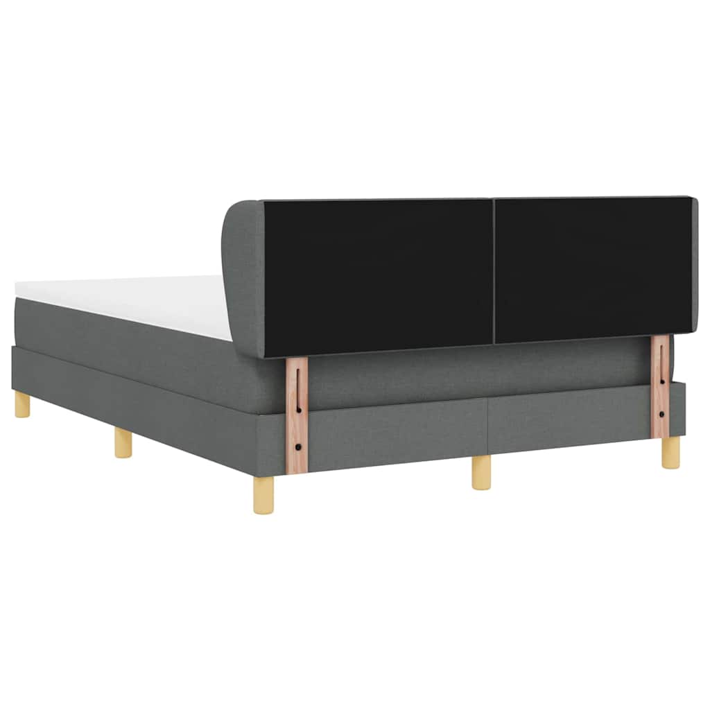 Box spring seng med hovedgærde Mørkegrå 160 x 200 cm Stof