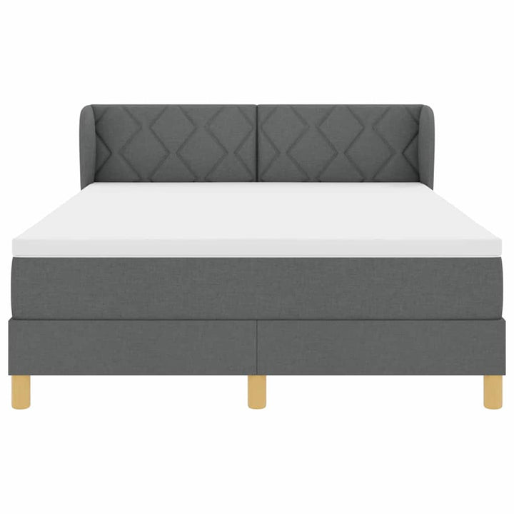 Box spring seng med hovedgærde Mørkegrå 160 x 200 cm Stof