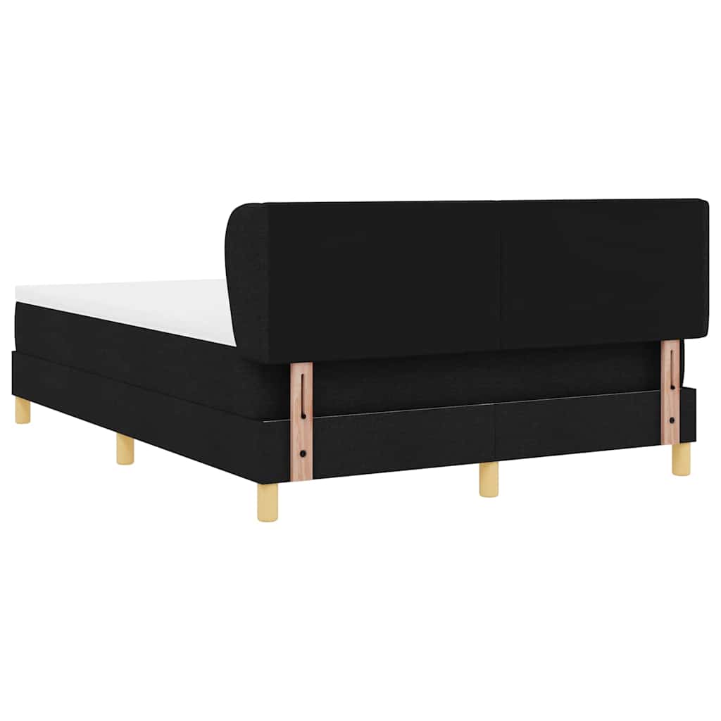 Box spring seng med hovedgærde Sort 160 x 200 cm Stof