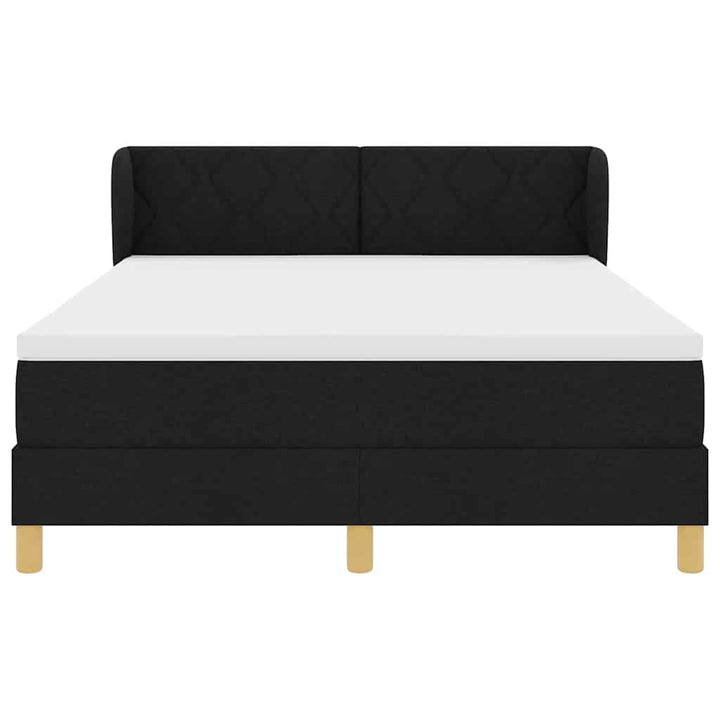 Box spring seng med hovedgærde Sort 160 x 200 cm Stof