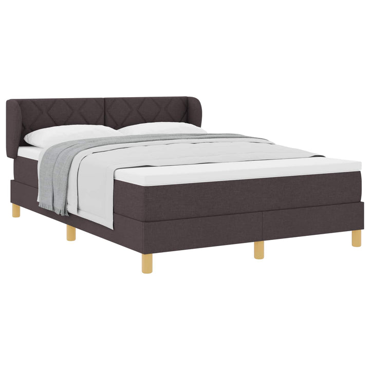Box spring seng med hovedgærde Mørk Brun 160 x 200 cm Stof