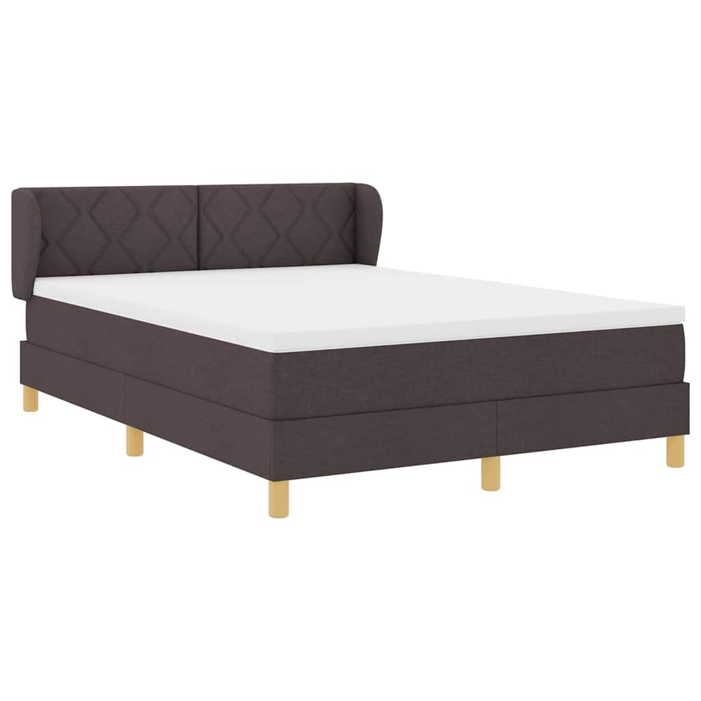 Box spring seng med hovedgærde Mørk Brun 160 x 200 cm Stof