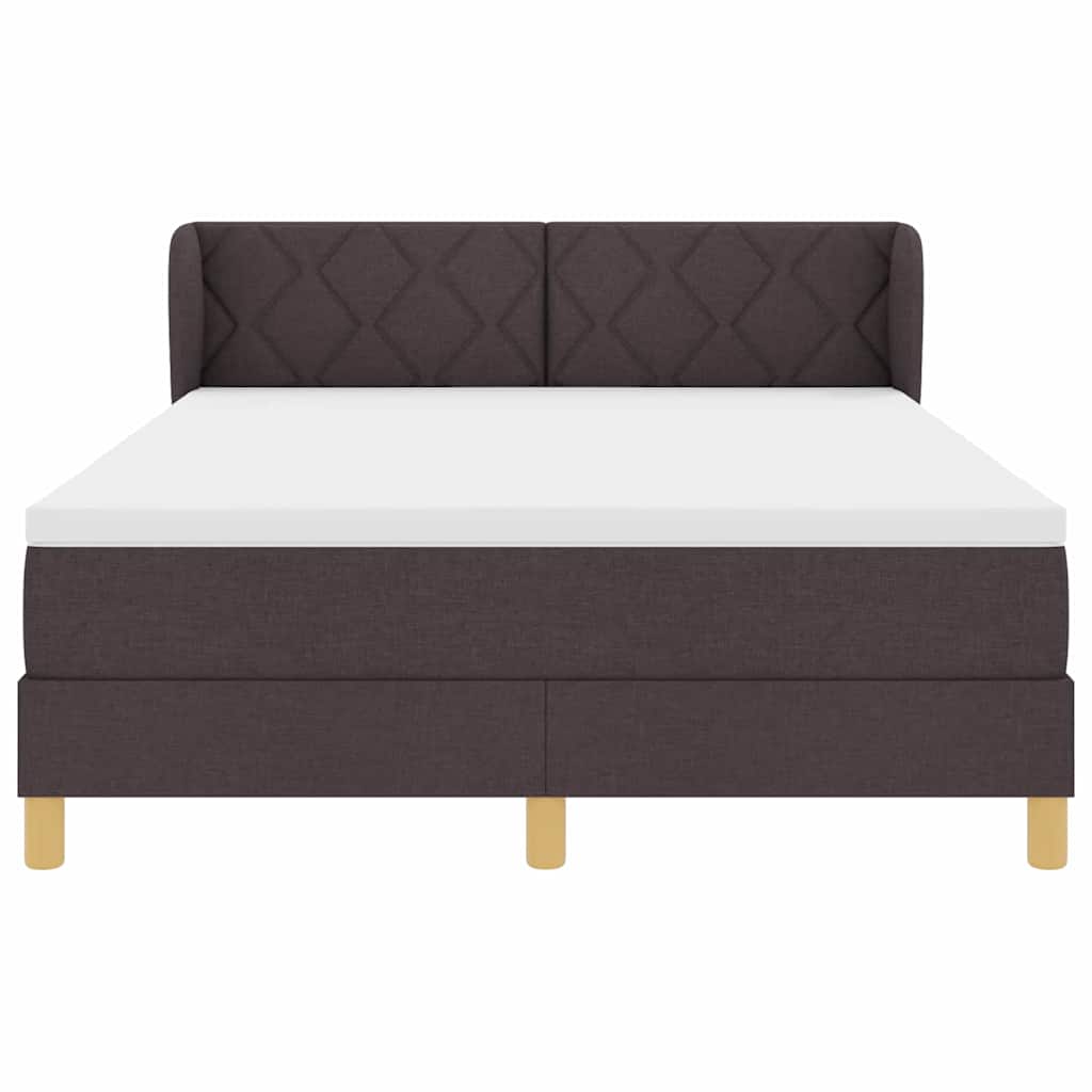 Box spring seng med hovedgærde Mørk Brun 160 x 200 cm Stof