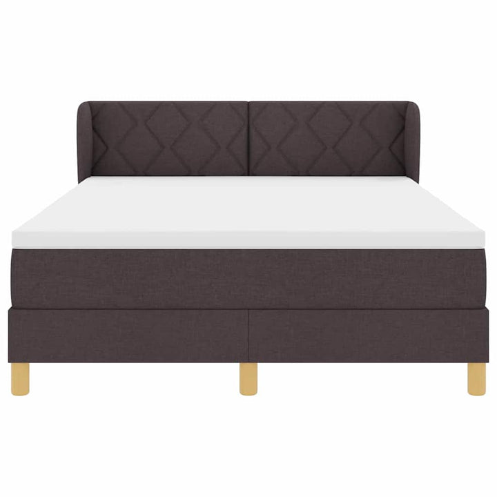 Box spring seng med hovedgærde Mørk Brun 160 x 200 cm Stof