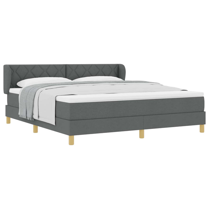 Box spring seng med hovedgærde Mørkegrå 180 x 200 cm Stof