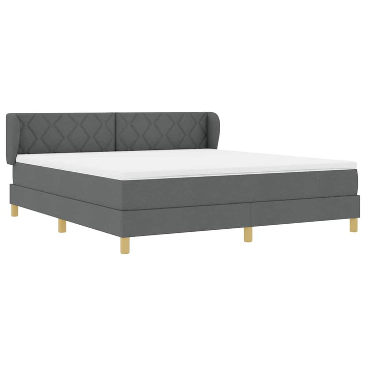 Box spring seng med hovedgærde Mørkegrå 180 x 200 cm Stof