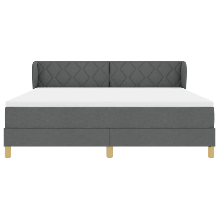 Box spring seng med hovedgærde Mørkegrå 180 x 200 cm Stof