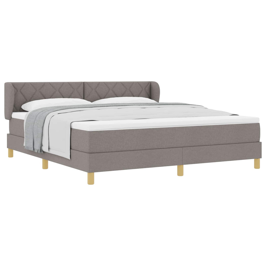 Box spring seng med hovedgærde Gråbrun 180 x 200 cm Stof