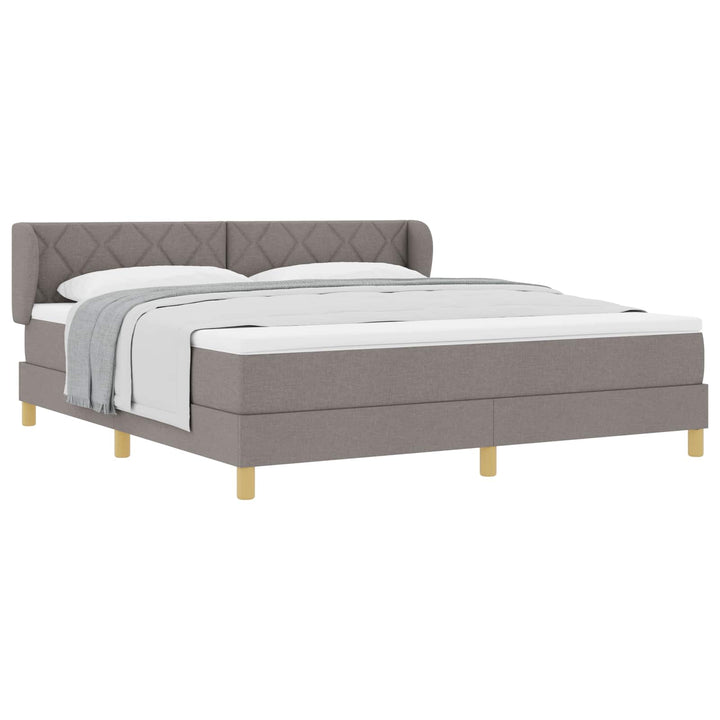 Box spring seng med hovedgærde Gråbrun 180 x 200 cm Stof