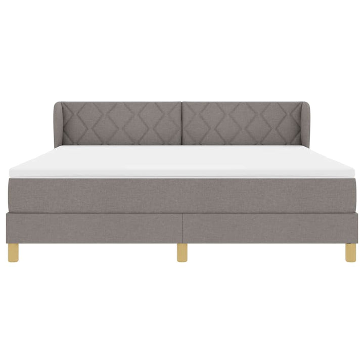 Box spring seng med hovedgærde Gråbrun 180 x 200 cm Stof