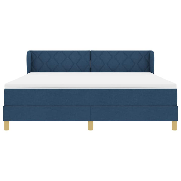 Box spring seng med hovedgærde Blå 180 x 200 cm Stof