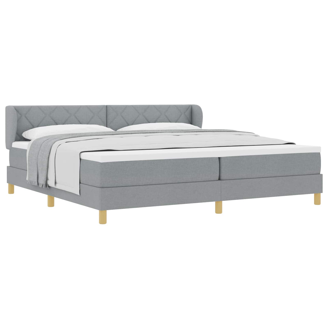 Box spring seng med madras Lysegrå 200 x 200 cm Stof