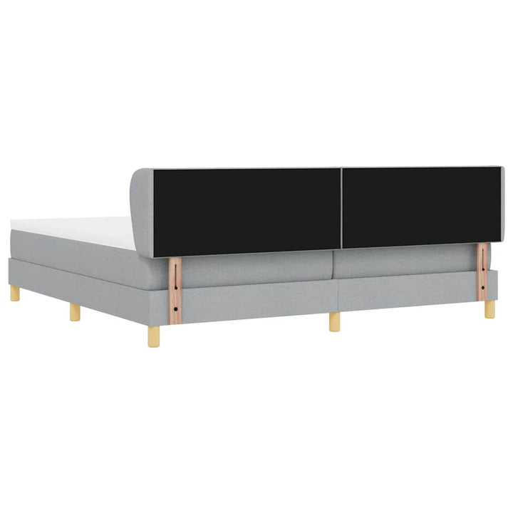 Box spring seng med madras Lysegrå 200 x 200 cm Stof