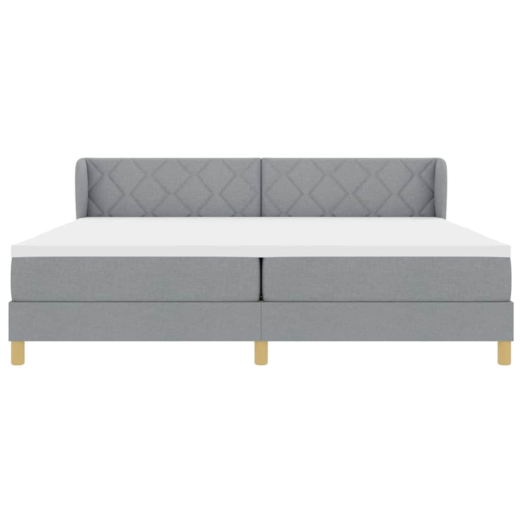 Box spring seng med madras Lysegrå 200 x 200 cm Stof