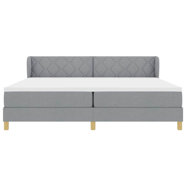 Box spring seng med madras Lysegrå 200 x 200 cm Stof