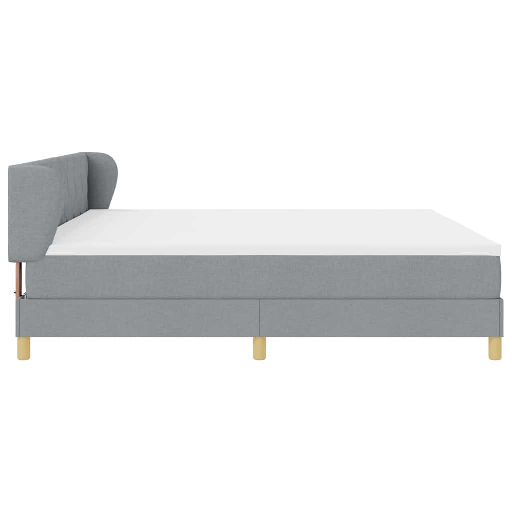 Box spring seng med madras Lysegrå 200 x 200 cm Stof
