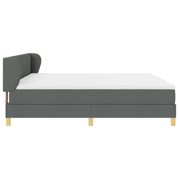 Box spring seng med hovedgærde Mørkegrå 200 x 200 cm Stof