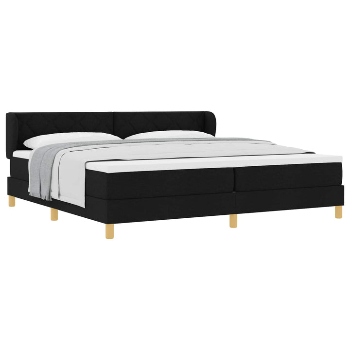Box spring seng med madras Sort 200 x 200 cm Stof