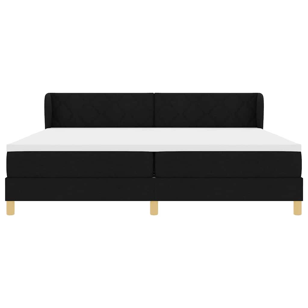 Box spring seng med madras Sort 200 x 200 cm Stof