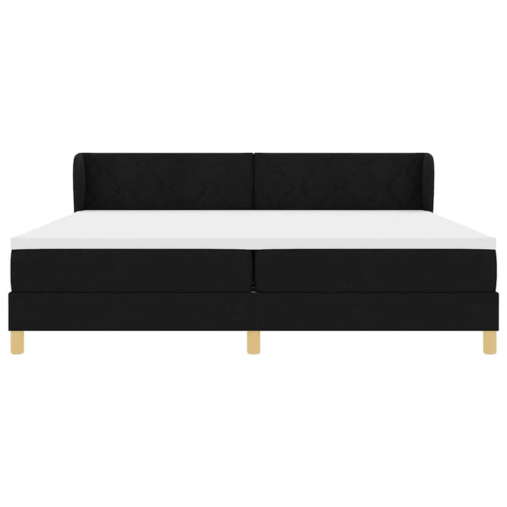 Box spring seng med madras Sort 200 x 200 cm Stof