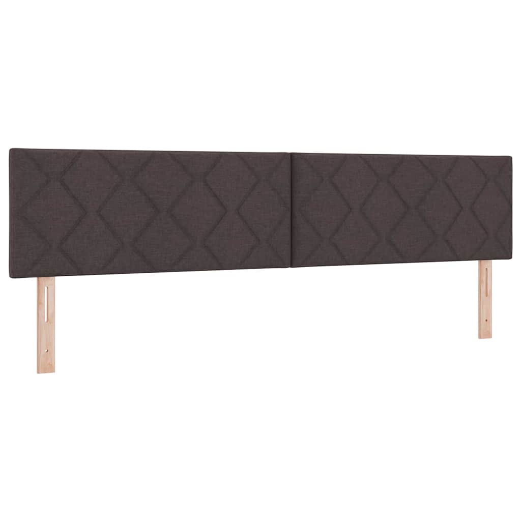 Box spring seng med madras Mørk Brun 200 x 200 cm Stof