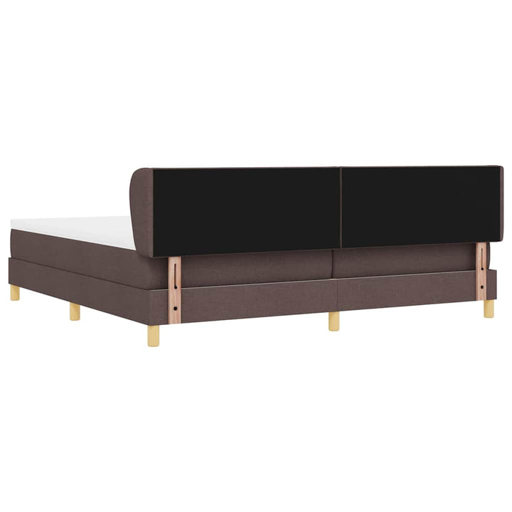 Box spring seng med madras Mørk Brun 200 x 200 cm Stof