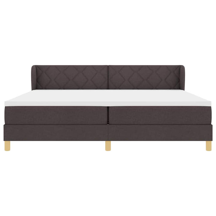 Box spring seng med madras Mørk Brun 200 x 200 cm Stof
