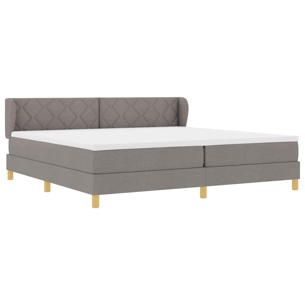 Box spring seng med madras Gråbrun 200 x 200 cm Stof