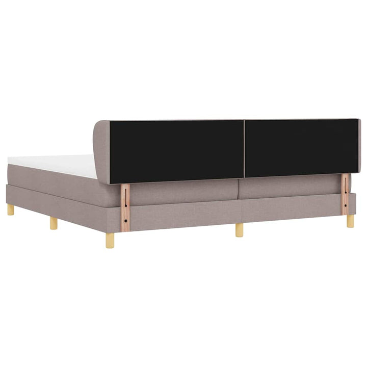 Box spring seng med madras Gråbrun 200 x 200 cm Stof