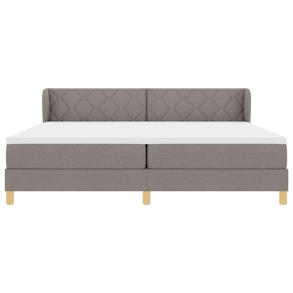 Box spring seng med madras Gråbrun 200 x 200 cm Stof