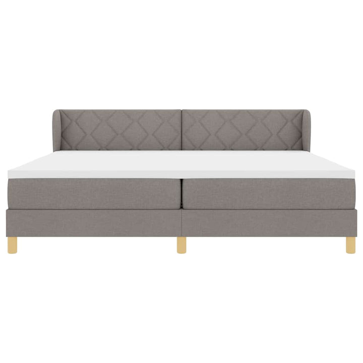 Box spring seng med madras Gråbrun 200 x 200 cm Stof