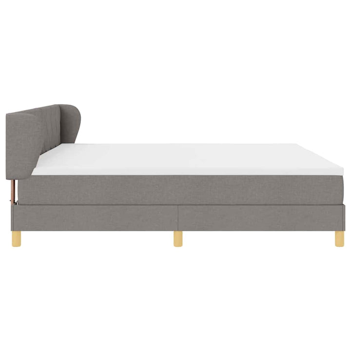 Box spring seng med madras Gråbrun 200 x 200 cm Stof