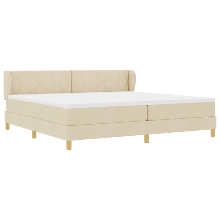 Box spring seng med madras Creme 200 x 200 cm Stof